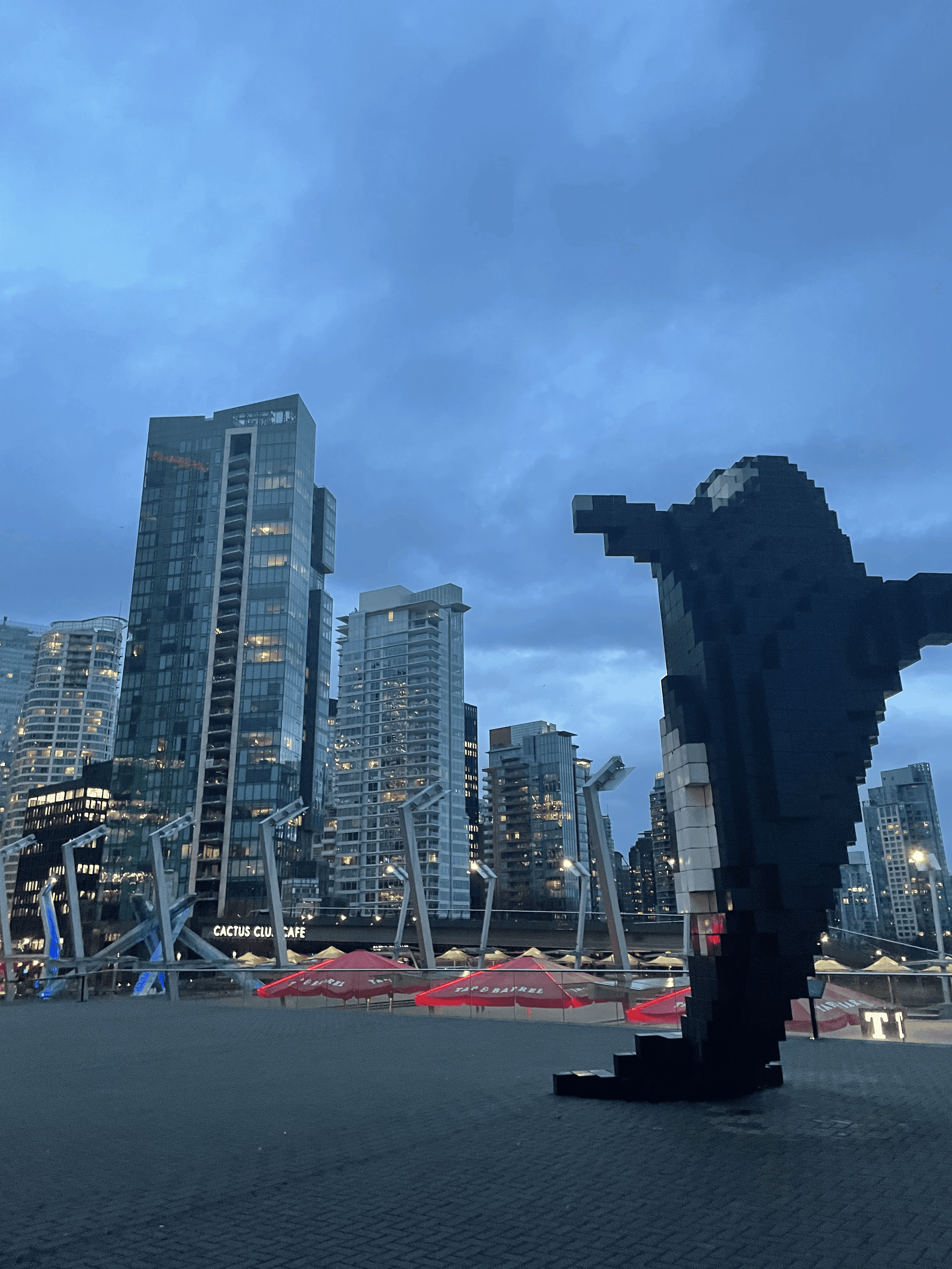 Downtown Vancouver at night.